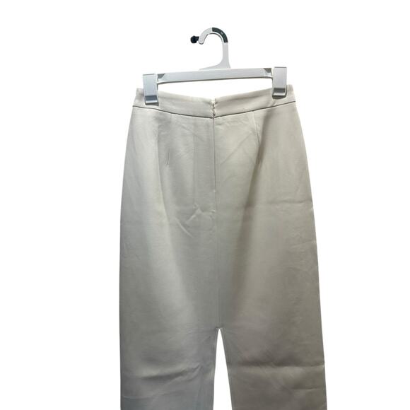 Commense Women's XSmall White Embroidered Hem Zip Solid Midi Skirt - Picture 4 of 9